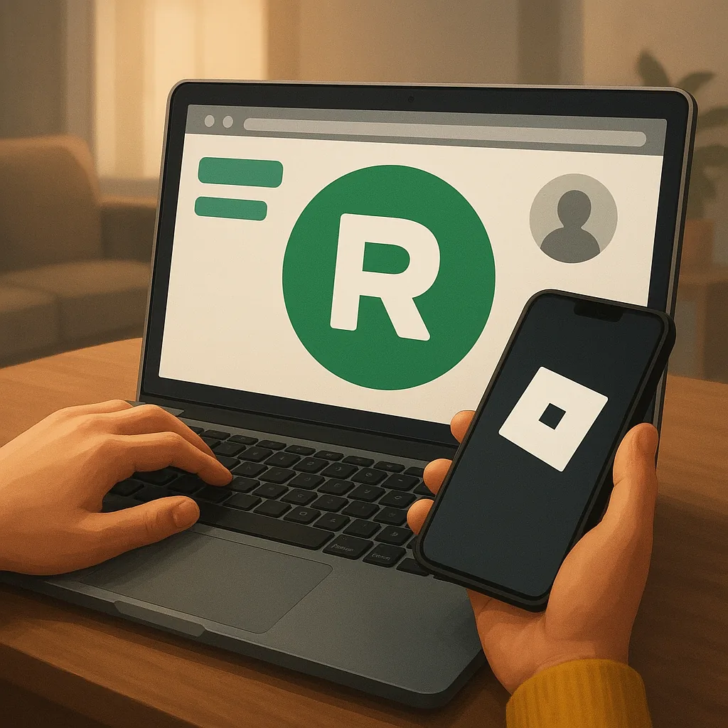 Imagem editorial moderna para free Robux in Roblox