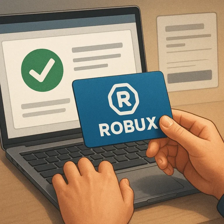 Official Robux purchases and gift cards require careful source checks